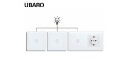 China EU Standard Dual Light Switch With Red/Blue Indicator Light supplier