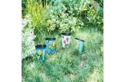 China Metal Flower Pots Garden Ornaments Round Shape Planters For Home supplier