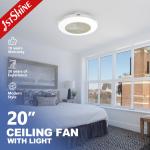 Smart App Control 20 Inch Flush Mount LED Ceiling Fan For Bedroom for sale