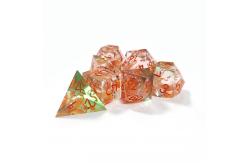 China Orange Flowing Sand​ Resin Gaming Dice Multi Noodle Tablet Game Dice Set supplier