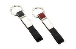 China PU Leather Wrist Strap Keychain Zinc Alloy Metal Key Holder Customized Keyring supplier