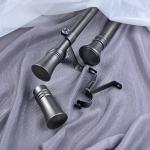 Flexible Length Curtain Rod And Accessories Black Color Pipe Set Hardware Decoration for sale
