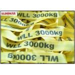 EN1492-2 Soft Polyester Lifting Sling , Seamless Yellow 3 Ton Lifting Straps for sale