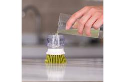 China Disassembled Kitchen Soap Dispensing Palm Brush With Drip Tray supplier