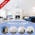 Antique Style LED Ceiling Fan High Speed White Retractable Blades with Remote Control
