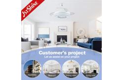 China Antique Style LED Ceiling Fan High Speed White Retractable Blades with Remote Control supplier