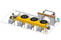 China Shuttle Rotomolding Machine Oven Moveable 3000mm supplier