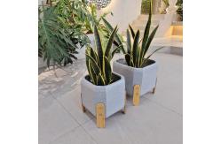 China Customed Design Modern Style Fiber Clay Planter With Hand Carve Finishing supplier