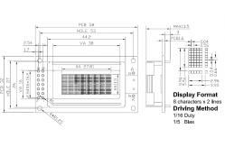 China Professional 8x2 Character Lcd Display Module White LED Backlight RYB0802A supplier