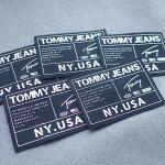 Raised White Logo Taffeta OEKO Custom Neck Labels Silk Printing Silicon