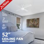 Color Changing Lighting Dimmable LED Indoor Ceiling Fan With Remote Control for sale