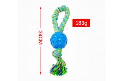 China Non Toxic Dog Ball Green Dog Rope Toy For Aggressive Chewers 34cm supplier