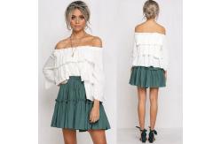 China Womens Tops Blouses 2018 Off Shoulder Ruffle Top In White supplier