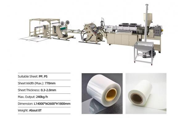 PP PS Single Screw Plastic Sheet Extruder 110mm Diameter Fully Automatic