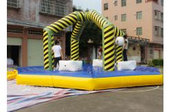 China Gauntlet Challenge Wrecking Ball Inflatable Wipeout Game Easy Assembly supplier