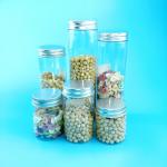 65mm Plastic Screw Cap Jars For Snack Beans Salt for sale