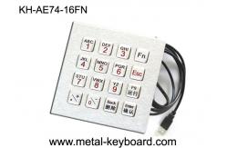 China Full Function Computer Vandal Resistant Industrial Pc Keyboard In 16 Keys , Usb Interface supplier