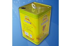 China 18L Cooking Oil Bucket Plastic Handle Large Rectangular Metal Tins supplier