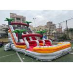 PVC Tarpaulin Puncture Proof Inflatable Water Slides With Pool for sale