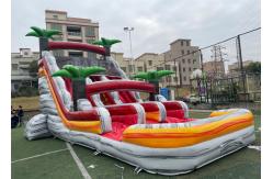 China PVC Tarpaulin Puncture Proof Inflatable Water Slides With Pool supplier