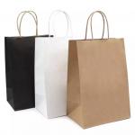 Heat Seal Takeaway Printed Paper Carrier Bags Matt Lamination Recyclable for sale
