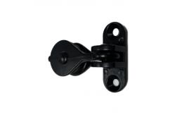 China Rotation Backplate Blinds Pulley Zinc Diecast Black Wall Mount Curtain Pulley supplier