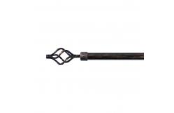 China 28mm Iron black sweep copper custom curtain rod finials single bracket supplier