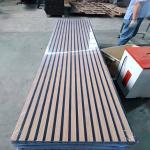 Customized Internal Decorative Slat Wood And Pet Wall Slat Acoustic Wooden Polyester Panel For Stadium for sale