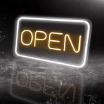 80CRI Outdoor Neon Open Sign Bar Open Light Up Sign 240Vac for sale