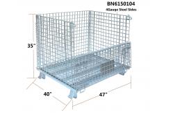 China Durable Collapsible Wire Container Industrial Wire Storage Bins 47”X40”X35” supplier