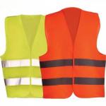 Construction Areas Reflective Safety Vest , Yellow Orange High Visibility Vest for sale