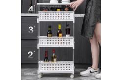 China Plastic Shelf 3 Tier 45X18X93cm Plastic Shelf Rack For Kitchen supplier