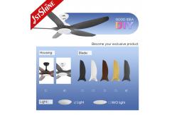 China Plastic Blade 52 Inch LED Ceiling Fan With LED Light APP Control supplier