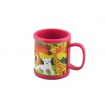 Personalized 9oz Plastic Mug With 3D Logo Designed Soft PVC Wrapped, Children's washing cup for sale