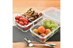 China Leak Proof 1000ml 0.8mm Borosilicate Glass Food Container supplier