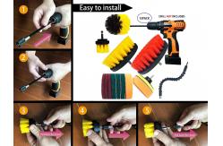China 15Pcs Polypropylene Drill Brush Attachments Set Scrub Sponge Tube Grouting supplier