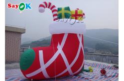 China Commercial Red 210D Inflatable Stocking Socks With Candy supplier