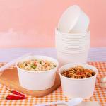 24oz White Heavy Duty Containers Food Storage Containers With Vented Lids Paper Bowl for sale
