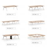New Office Workstations Modular Office Wooden Table 4 People Desk With Partition