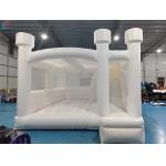 Customized Inflatable White Wedding Bouncy Castle With Slide For Event Party for sale