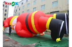 China Large LED Inflatable Holiday Decorations 10m Santa Claus Blowups supplier