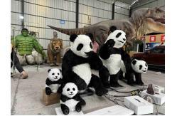China Lifelike Realistic Animatronic Animals Panda Family For Theme Park supplier