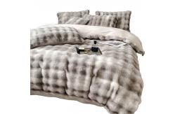 China Luxury and Warmth with Sustainable Milk Velvet Mink Rabbit Fur Bedding Set supplier