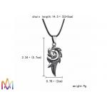 9g Leather Chain Engraved Punk Dragon Flame Necklace for sale