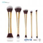 5pcs Gold Double Side ISO9001 Makeup Brush Gift Set for sale