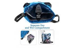 China Drawstring Dry Wet Separation Beach Bag Backpack With Shoe Compartment supplier