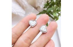 China Heart Stud 925 Sterling Silver Hypoallergenic Silver Drop Cubic Zirconia Earrings supplier