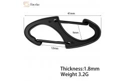 China OEM ODM Spring Snap Hooks S Shaped Carabiner For Camping Fishing supplier