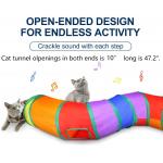 Portable Collapsible 3 Way Cat Tunnel With Pom Ball