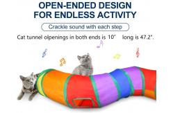 China Portable Collapsible 3 Way Cat Tunnel With Pom Ball supplier